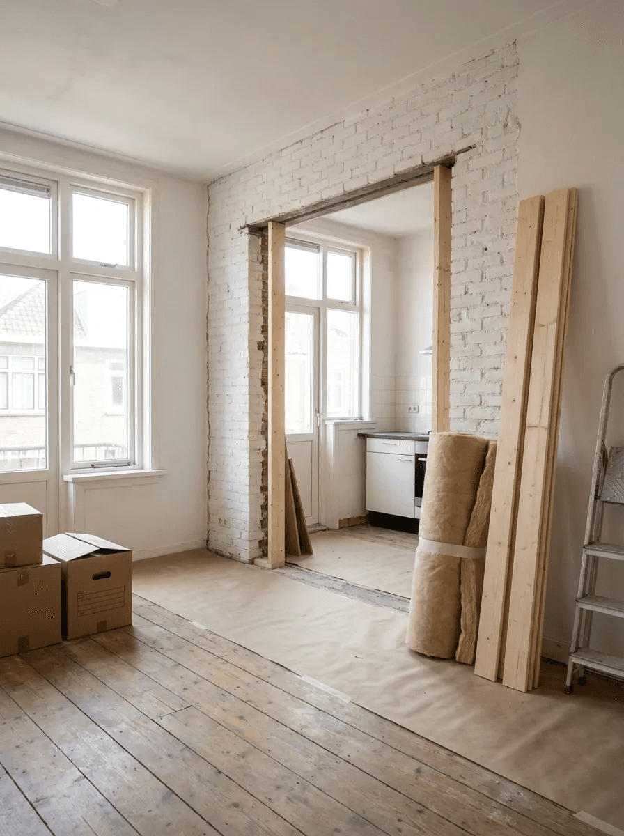 Rustige interne verbouwing in een Nederlandse woning