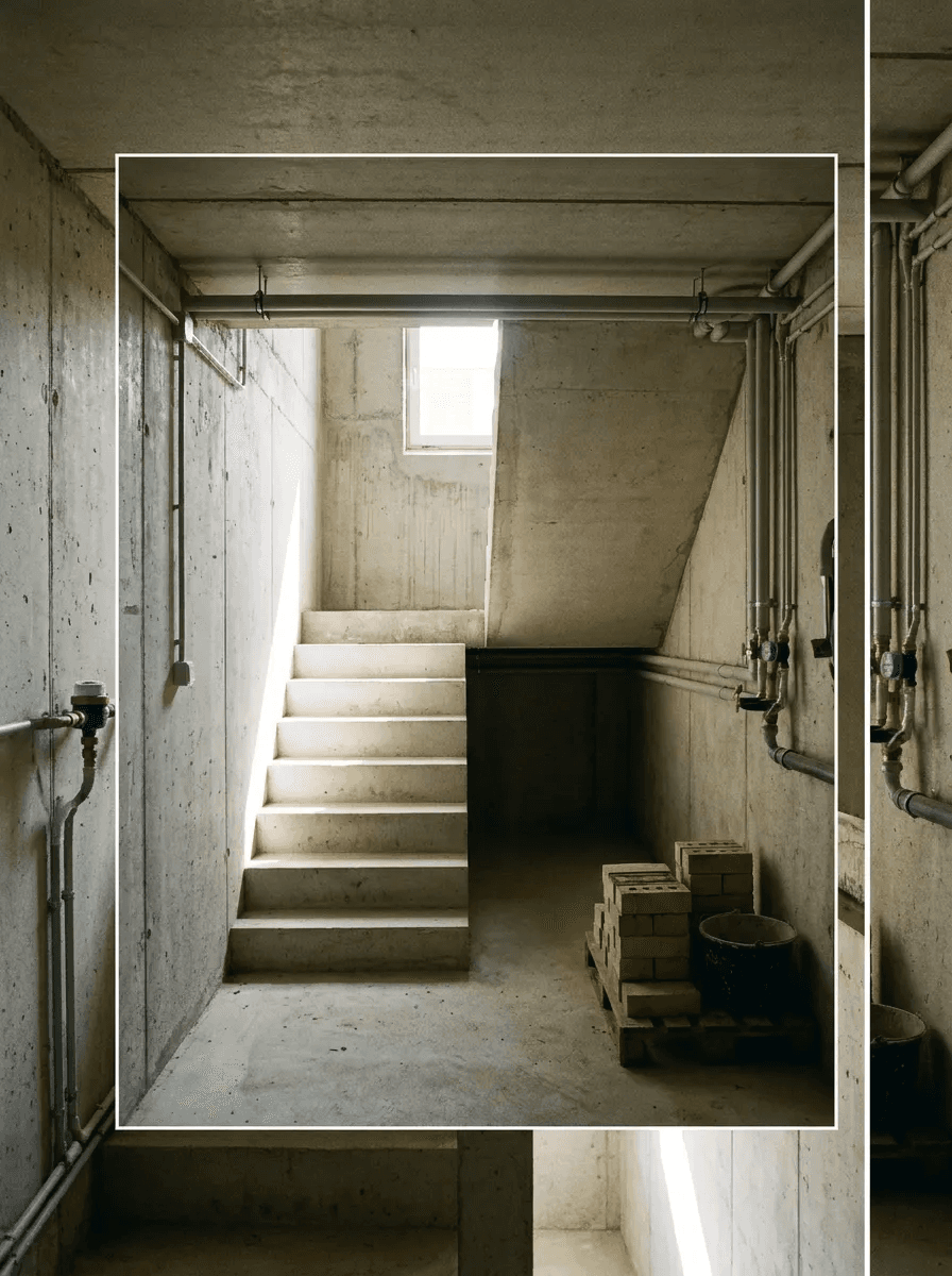 Rustige kelderruimte onder een Nederlandse woning